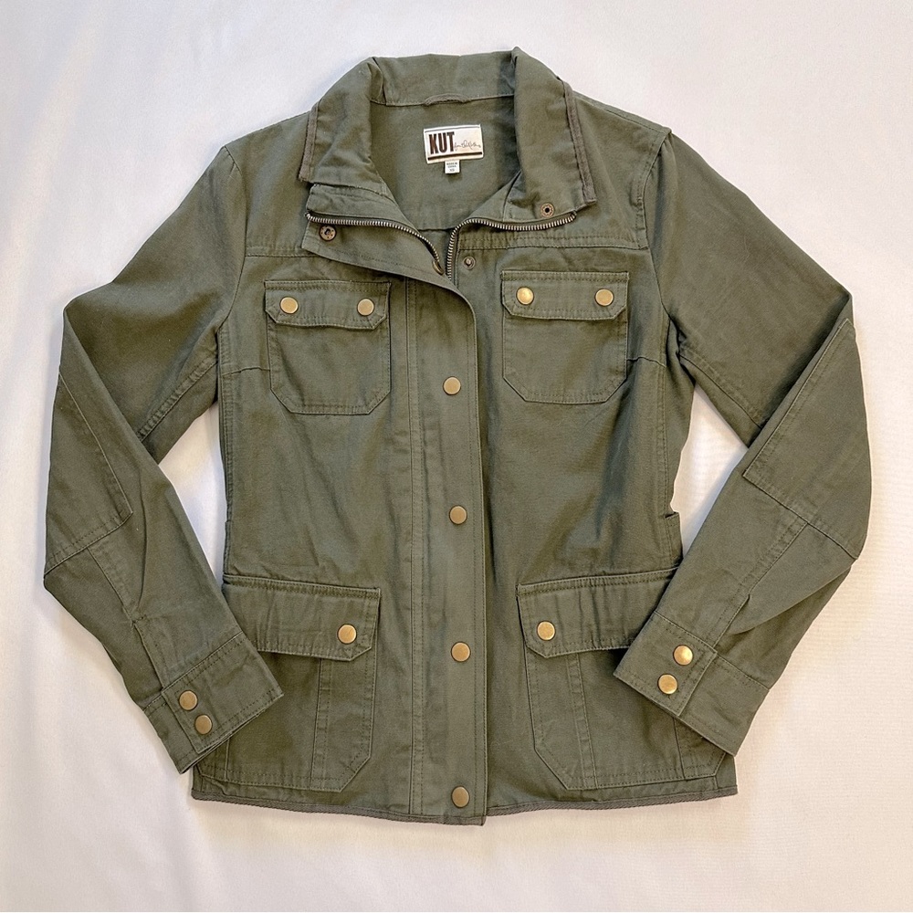 Army Green Kut From The Kloth Military Jacket Size XS